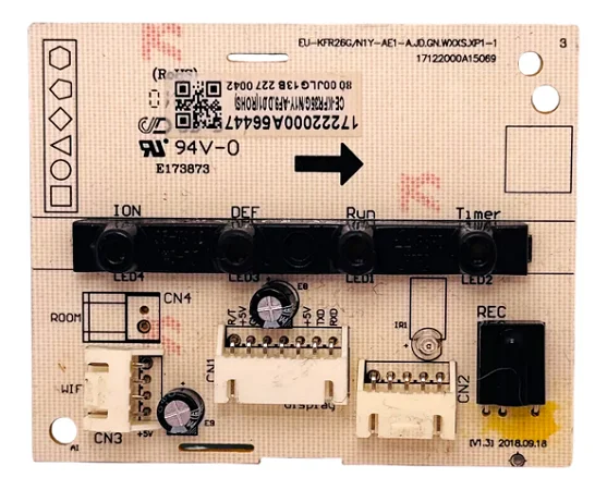 Placa Display Receptora 17222000A56447 Evaporadora 9000 - 22000 BTUs Midea Comfee Silvermaxi Admiral Tempstar Maxiflex