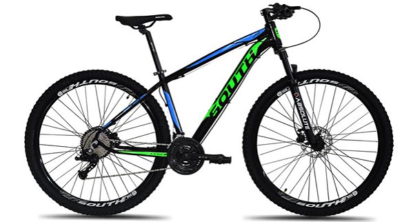 Bicicleta South Legend 24v cubo cassete freio hidraulico e suspensao com trava no guidao