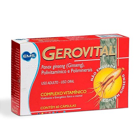 Suplemento Vitamínico Vitalizante Gerovital com Ginseng 60 Capsulas Gelatinosas