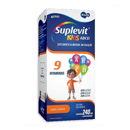 Suplevit Kids ABCD 9 Vitaminas 240ml Sabor Laranja EMS