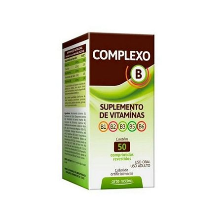 Suplemento Vitaminico Complexo B com 50 Comprimidos Arte Nativa
