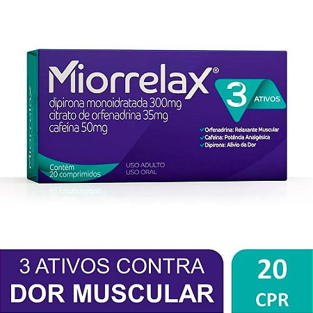Miorrelax 20 Comprimidos Analgésico Relaxante Muscular