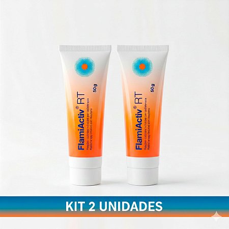 Kit Com 2 FlamiActiv® Gel Cicatrizante para Reações Cutâneas Provocadas Pela Radioterapia - 50g