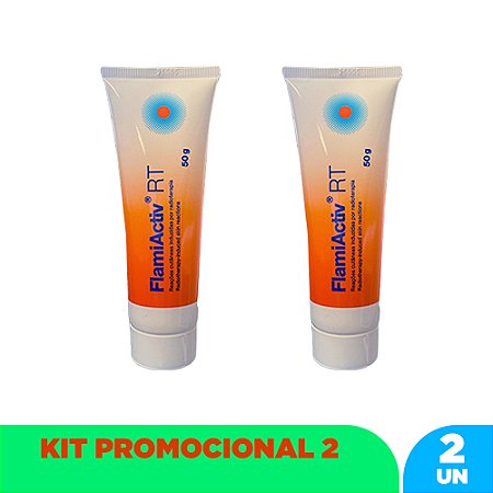 Kit Com 2 FlamiActiv® Gel Cicatrizante para Reações Cutâneas Provocadas Pela Radioterapia - 50g