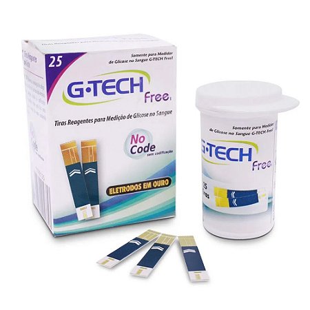 Tiras Reagentes de Glicose Free Com 25 unidades G-tech