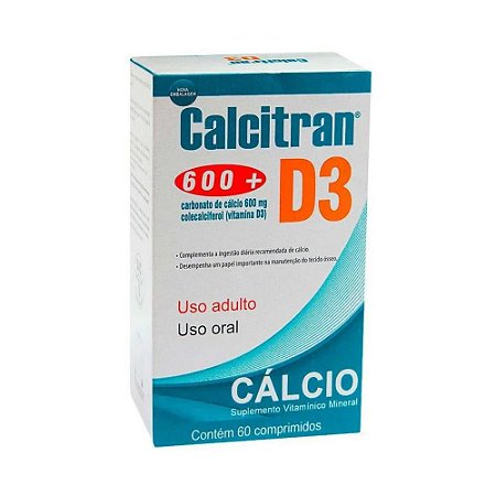 Calcitran 600+D3 60 Comprimidos FQM/DIVCOM