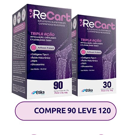 RECART SUPLEMENTO ALIMENTAR COMPRIMIDOS REVESTIDOS - COMPRE 90 LEVE 120 - PROMOÇÃO