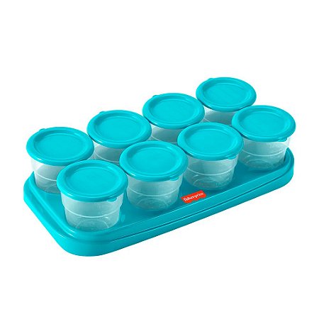 Potes para Congelar Papinhas - 8 unidades - Fisher Price - Prep & Fresh Azul