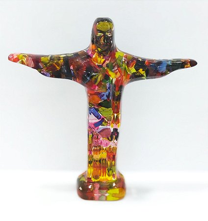 Cristo em resina colorido