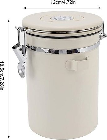Pote Hermético Para Café Inox para armazenar café BEGE
