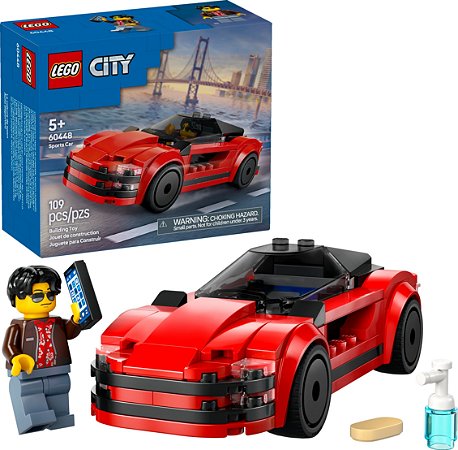 Lego 60448 - Carro Esportivo Vermelho - Lego City