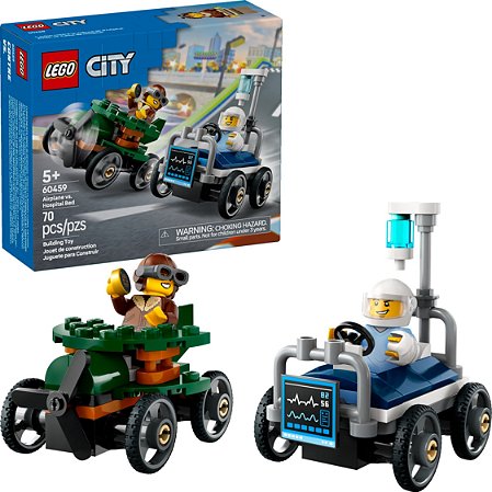 Lego 60459 - Pack de Carros de Corrida Aviao vs. Leito de Hospital - Lego City