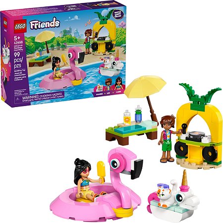 Lego 42658 - Festa na Piscina com Unicornio e Flamingo - Lego Friends