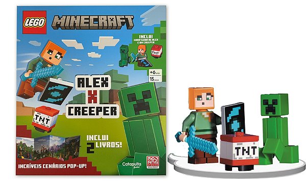 Livro Lego Minecraft Alex x Creeper - Lego Minecraft