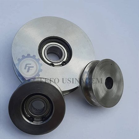 1 UND. Roldana de 2'' canal U, 3/8 Aço Inox 304