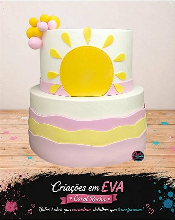 Bolo Fake Sol Boho para Decoração de Festa