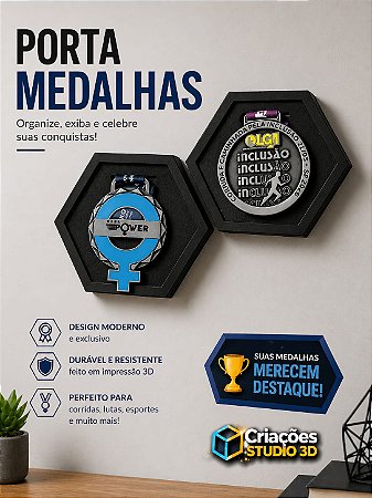 Porta Medalha Hexagonal - Impressao 3D