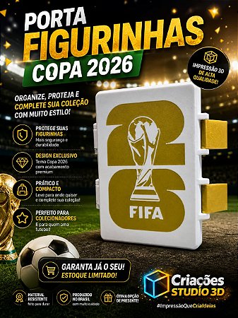 Porta Figurinhas Copa do Mundo 2026