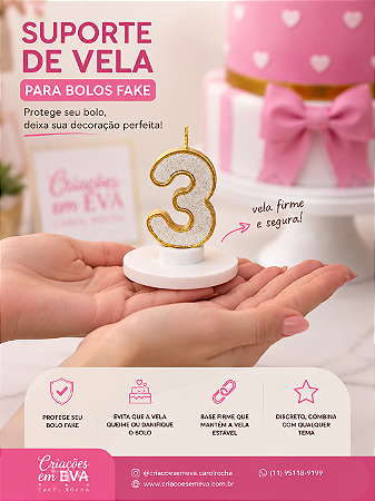 Suporte de Vela para Bolo Fake