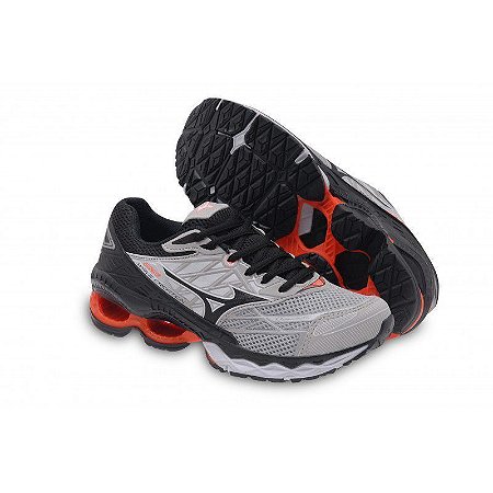 Tênis masculino Mizuno Creation 20 Prata Laranja