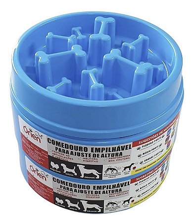 Comedouro Ergonômico (02 módulos) e Funcional/Lento Ossinhos