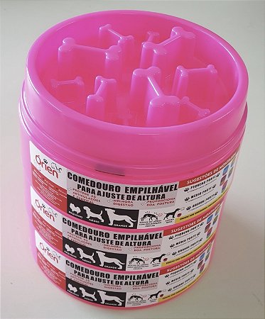 Comedouro Ergonômico (03 módulos) e Funcional/Lento Ossinhos