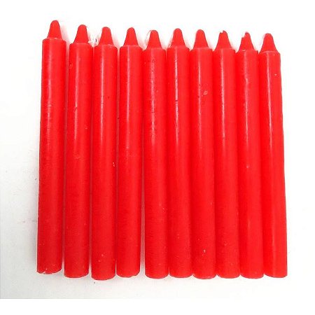 Vela Palito Vermelha 1kg Parafina 100% Pura