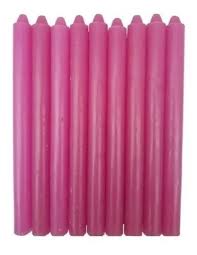 Vela Palito Rosa 1kg Parafina 100% Pura