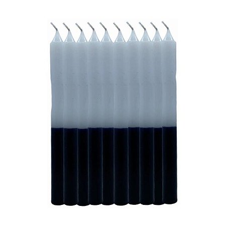 Vela Palito Preta e Branca 1kg Parafina 100% Pura