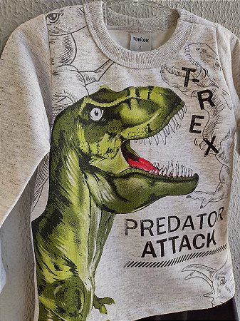 Conjunto de Moletom Infantil Dino T-Rex - Menino - Rovitex