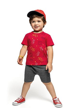 Conjunto Infantil Menino Comand Attack Vermelho - Kamylus