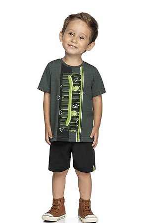 Conjunto Curto Infantil Menino Adventure Verde - Elian
