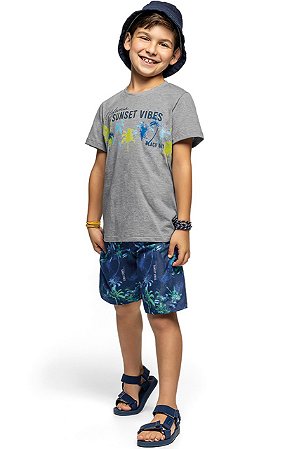 Conjunto Infantil Menino Sunset Vibes Mescla - Kamylus