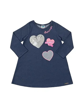 Vestido Infantil com estampa corações - Marlan