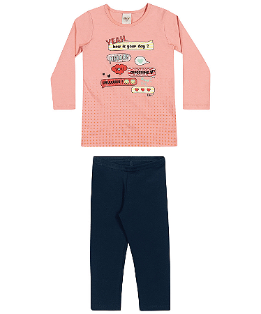 Conjunto Infantil Feminino Blusa e Legging - Elian