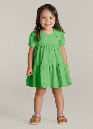Vestido de Cotton Quadriculado Infantil - Brandili