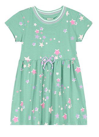 Vestido Infantil em Cotton Estampa Estrelas - Brandili