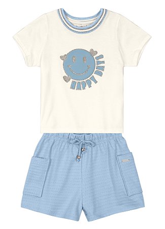 Conjunto Infantil com Cropped e Short Menina - Brandili