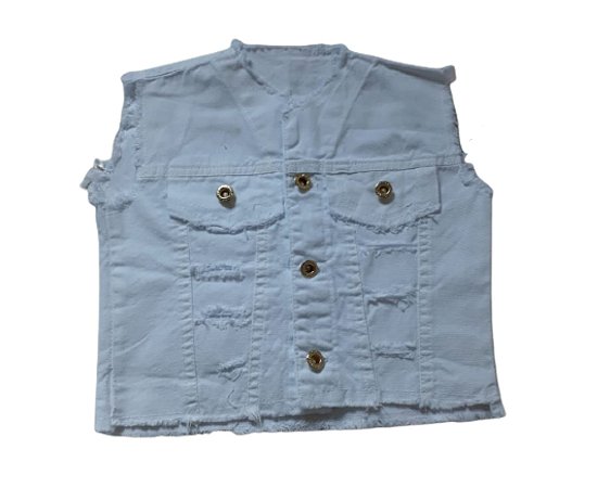 Colete Infantil Jeans Feminino Branco