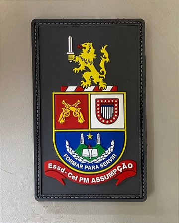 BRASÃO ESCOLA DE SOLDADO (ESSD CEL PM ASSUMPÇÃO) POLÍCIA MILITAR EMBORRACHADO