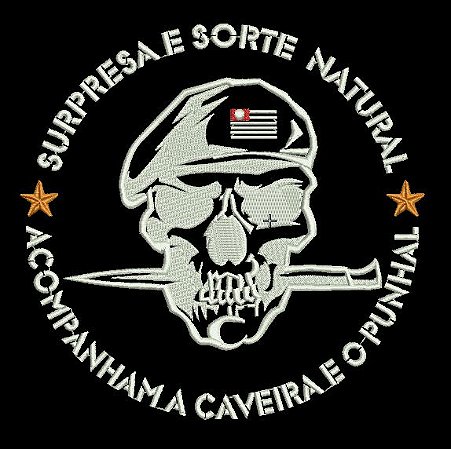 CAMISETA SURPRESA E SORTE NATURAL ACOMPANHA A CAVEIRA E O PUNHAL (NAVI MILITAR)