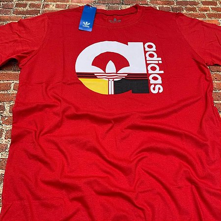 camiseta adidas masculina vermelha