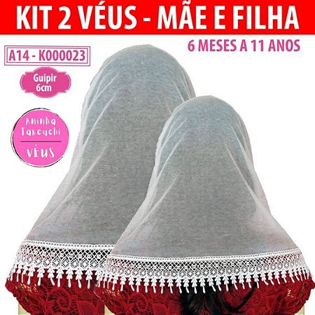 KIT 2 Véus - Mãe e filha guipir