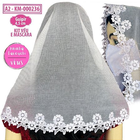 KIT Véu e máscara guipir