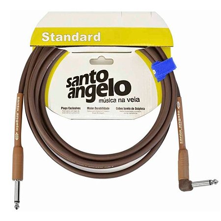 Cabo P10 Mono Santo Angelo Acoustic 3m em L para Instrumentos Musicais Aroma Chocolate