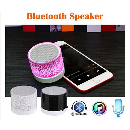 Caixa de Som Mini Speaker Bluetooth Rosa sem fio Slot FM Stereo Som Speaker para Telefone Luminosa Anbes