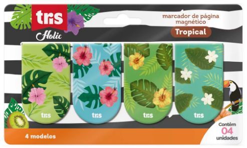 Marcador de Página Magnético Holic Tropical 04 unidades | Tris
