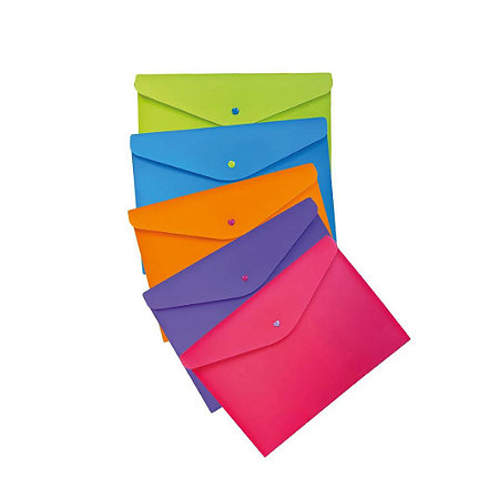 Pasta Envelope com botão A4 Full Color Neon | Dello