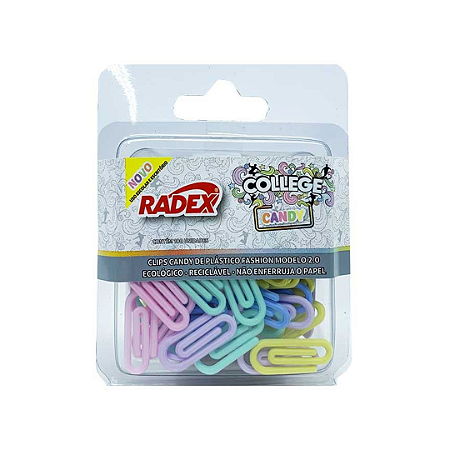 Caixinha 100 Clipes Coloridos Candy Tons Pastel | RADEX