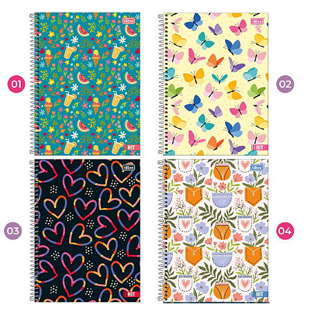 Caderno Espiral Universitário Hit Colors 160 Folhas 10 Matérias | Tilibra